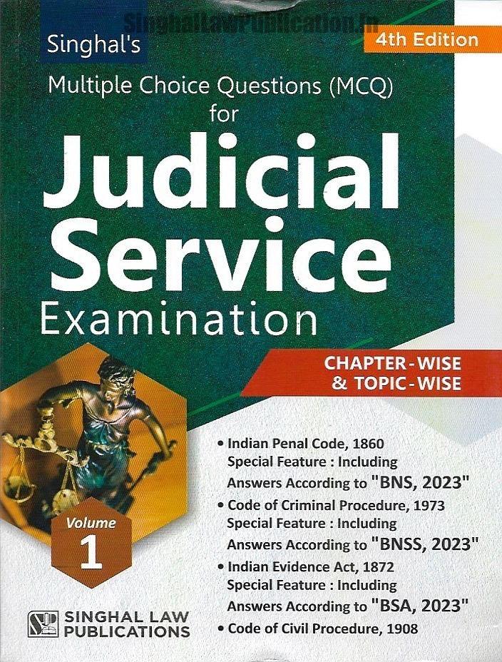 IMG_3231 Singhal's Multiple Choice Questions (MCQ) for Judicial Service Examination (Volume-1) 4th Edition 2024 - Image 1
