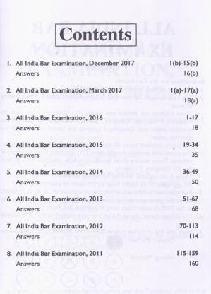 Singhals All India BAR Examination - Previous Years Solved Papers (Paperback, Singhal Law Publications) Content Singhals All India BAR Examination - Previous Years Solved Papers (Paperback, Singhal Law Publications)