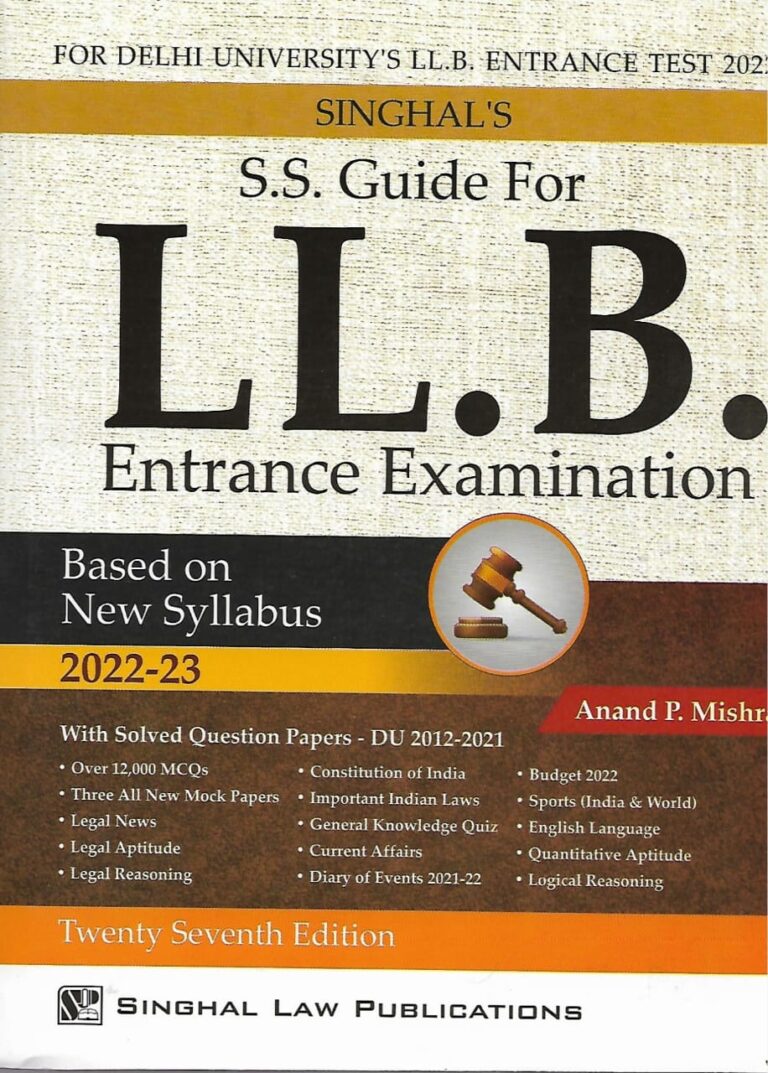Singhal Du Llb Entrance Book Singhal Du Llb Entrance Book