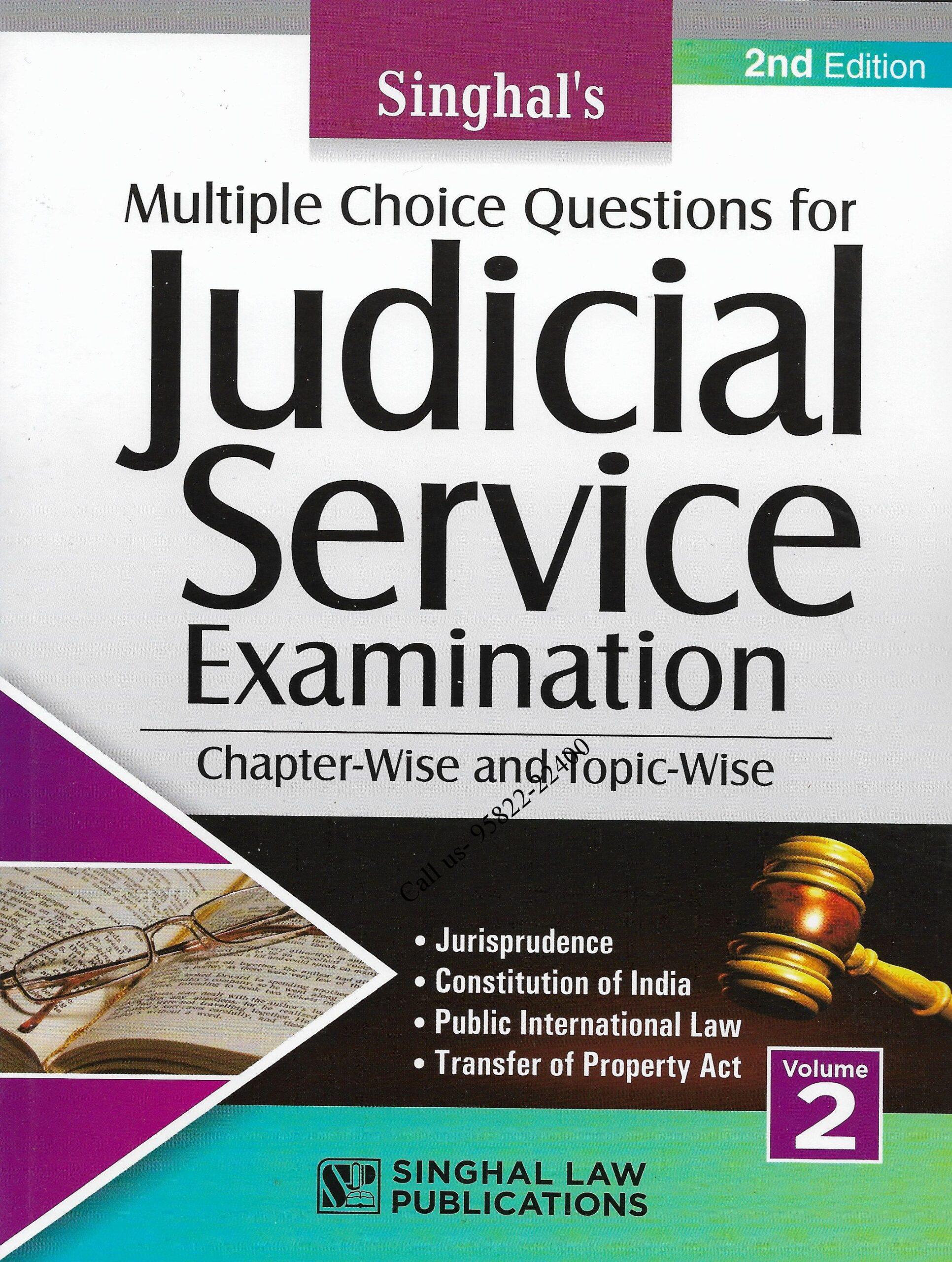 Singhal's Multiple Choice Questions for JUDICIAL SERVICE EXAMINATION (VOLUME 1)Multiple Choice Questions for JUDICIAL SERVICE EXAMINATION (VOLUME 2) Cover page