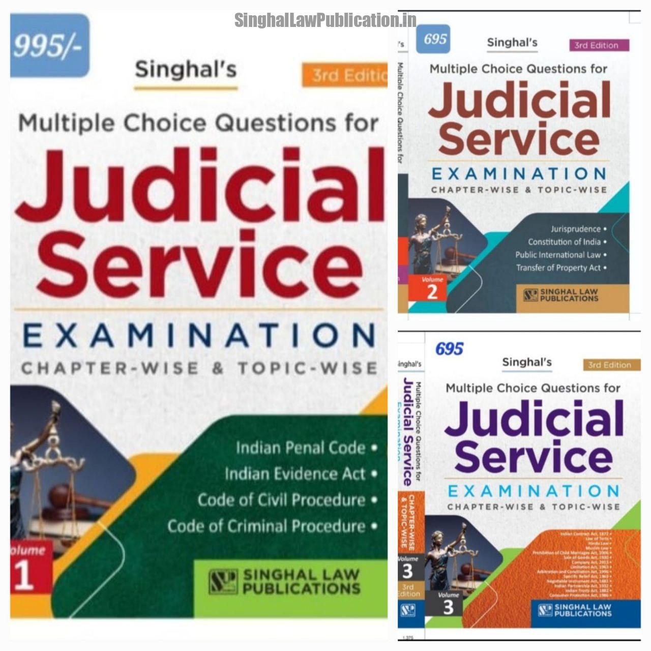 Singhal's Set of 3 Multiple Choice Questions (MCQ) for Judicial Service Examination (Volume-1,2 & 3) 3rd Edition 2023 book Singhal's Set of 3 Books on MCQ for Judicial Service Examination (VOLUME 1,2 & 3) 3rd Edition 2023. - Image 1