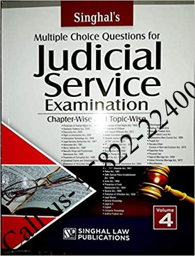 Multiple Choice Questions For Judicial Service Examination (VOLUME 4) 2019 Edition