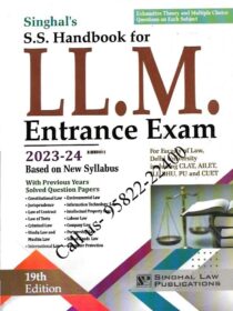 Singhal’s SS Handbook For LLM [19th Edition] 2023-24 Entrance Exam/ LLM Guide