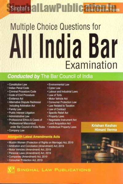 singhal-multiple-choice-questions-for-all-india-bar-examination-4th-edition Singhal's Guide To All India Bar Examination (AIBE) by Krishan Keshav & Himani Verma 2023 edition - Image 1