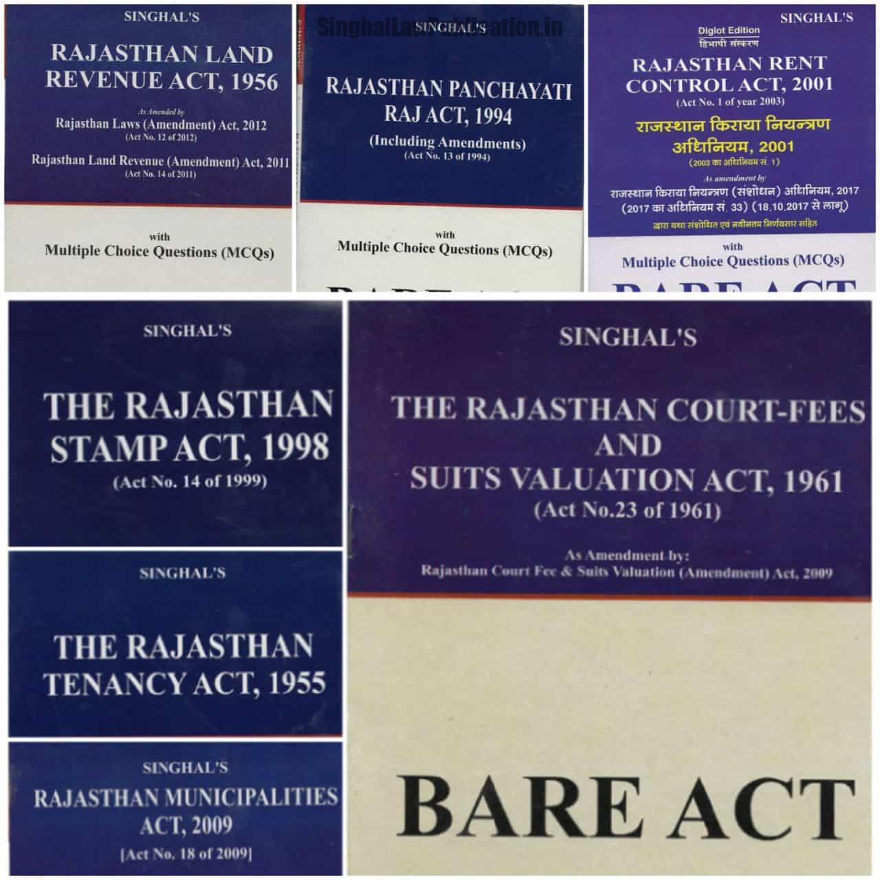 Singhal's Set of 7 Bare Acts for Rajasthan Judicial Services Singhal's Set of 7 Bare Act Books for Rajasthan Judicial Services