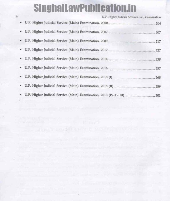 Singhal's UP Higher Judicial Service (Prelims, HJS) Exam Book Content Page 2