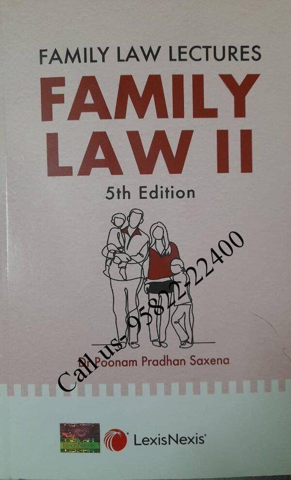 Family Law- 2 by Poonam Pradhan Saxena 5th Edition Book cover page