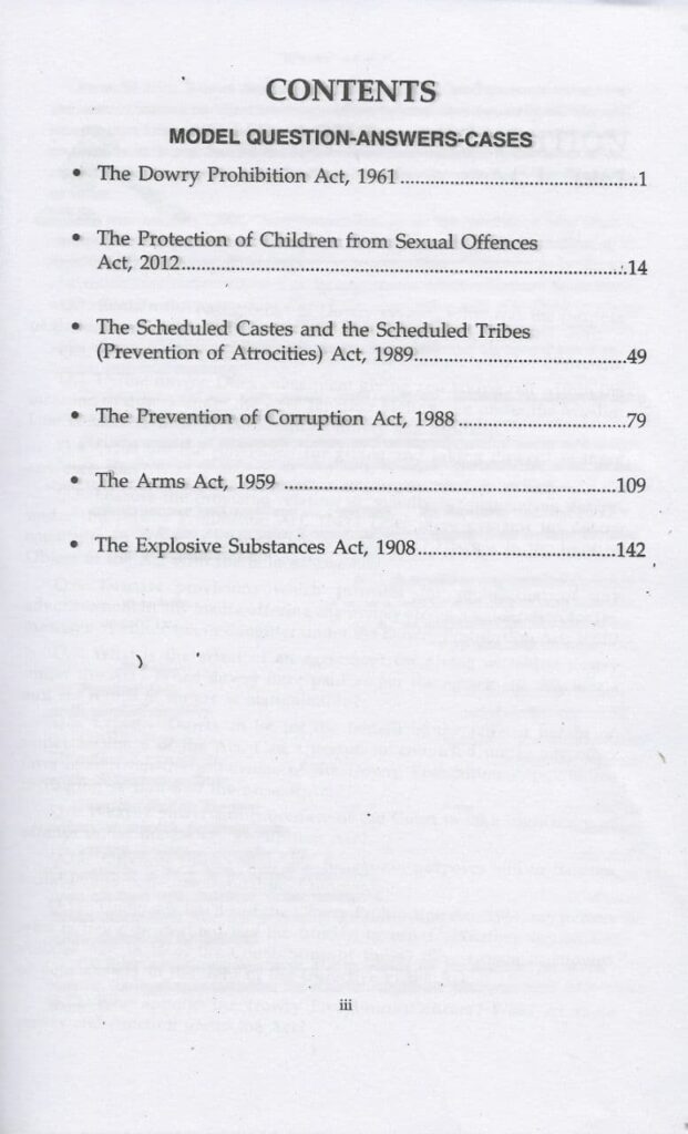 Singhal's Criminal Minor Act for APO,ADPO,Civil Judge,HJS by Amit Kumar content page
