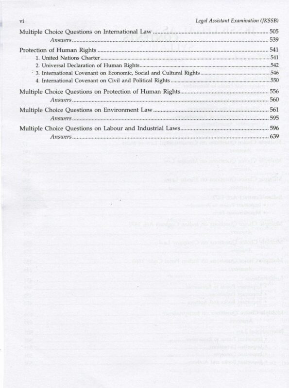 Singhal's Legal Assistant Exam (JKSSB) Book Latest Edition 2021 Content Page 2
