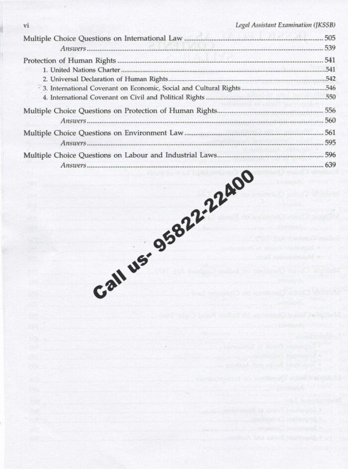 Singhal's Legal Assistant Exam (JKSSB) Book Latest Edition 2021 Content Page 2