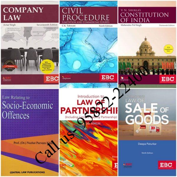 3rd Semester DU LLB Text-Book Set of 6 [CoI & Sale of Good Optional] cover page