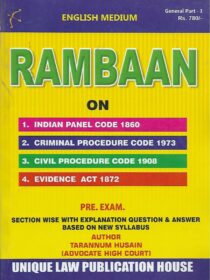 Unique’s Rambaan on IPC, CrPC, CPC, Evidence Act for ALL Judiciary Prelims Exam [Volume- 1]