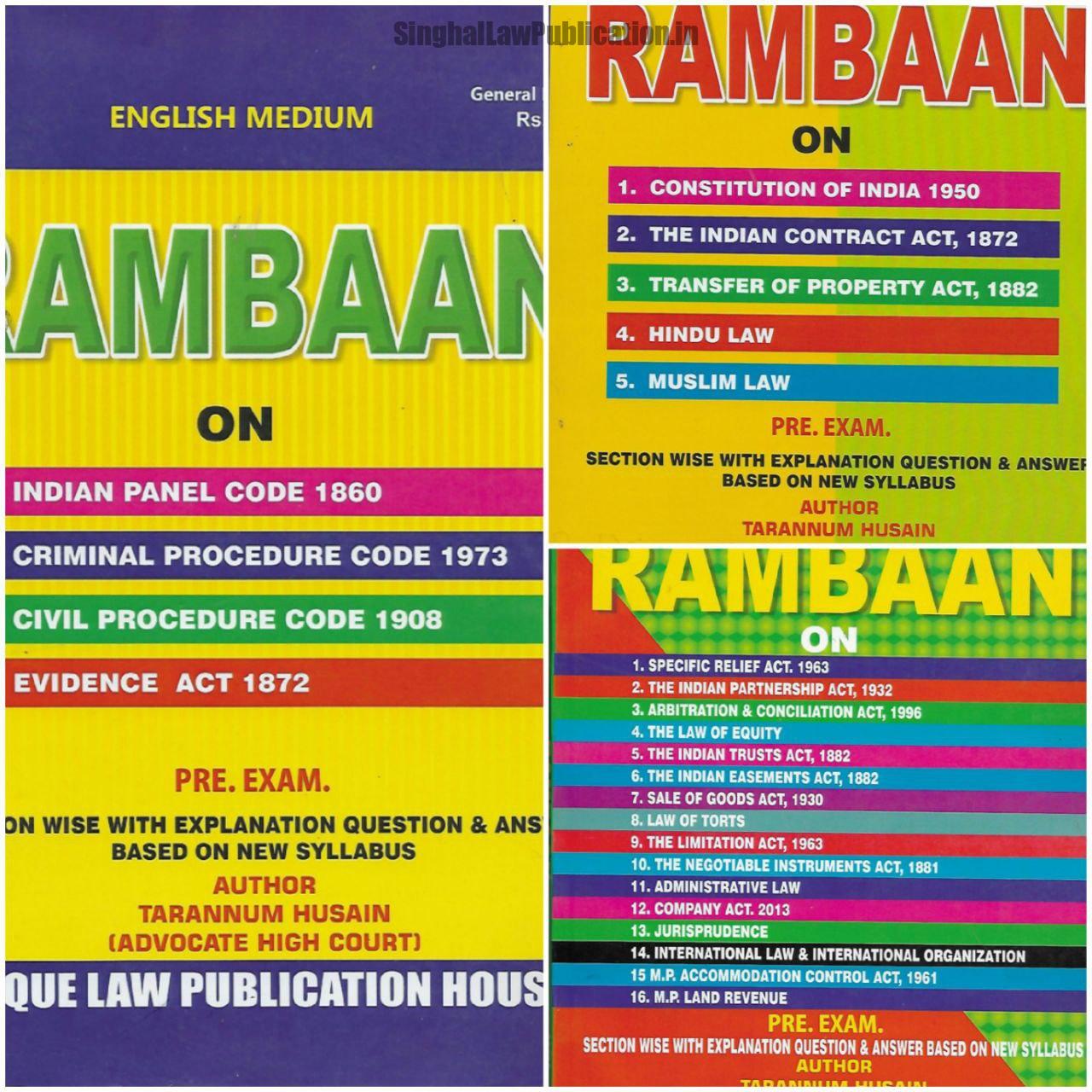 Unique's Rambaan Set of 3 Books/ Volume for various Judicial Services Preliminary Exams. Unique's Rambaan Set of 3 Books/ Volume for various Judicial Services Preliminary Exams.