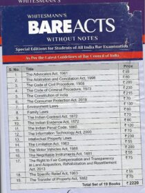 WhitesMann’s Set of 19 Bare Acts for AIBE [Without Notes] 2023
