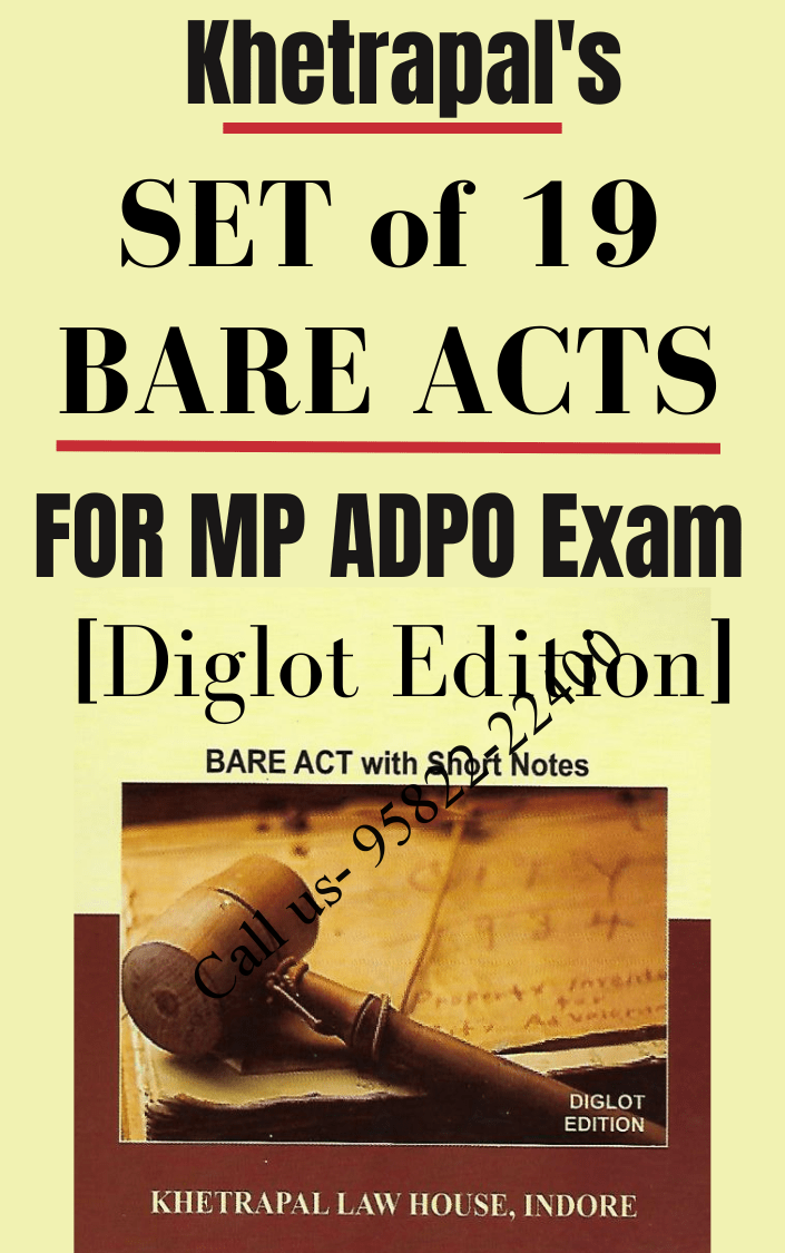 SET of 19 Bare Acts for MP ADPO Exam (Diglot Edition) Khetrapal Law House