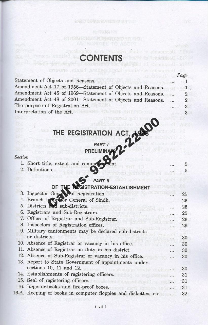 Indian Registration Act by JPS Sirohi [Allahabad Law Agency]