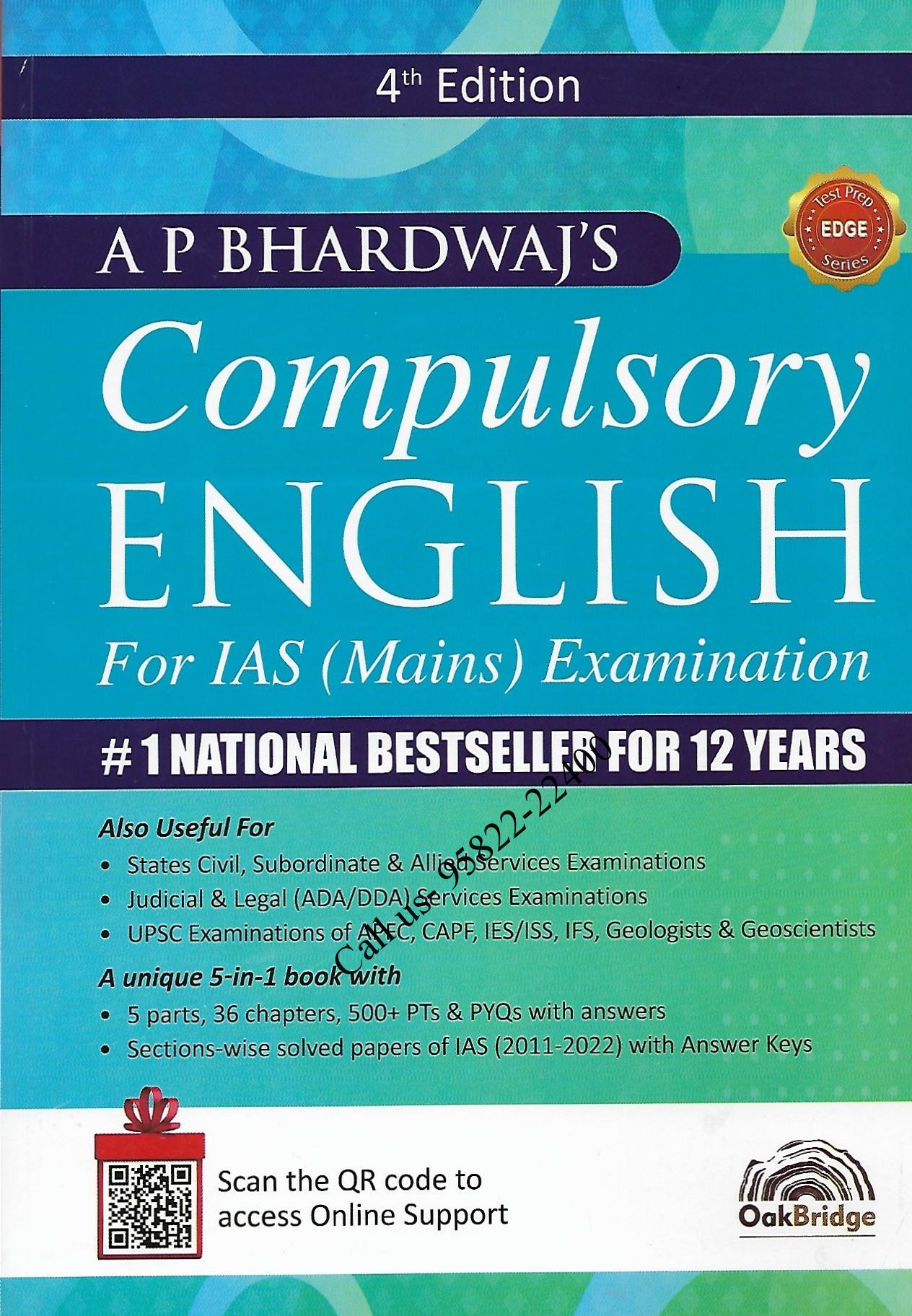 AP Bhardwaj’s Compulsory English for IAS Mains [UPSC CSE Mains Exam] OakBridge