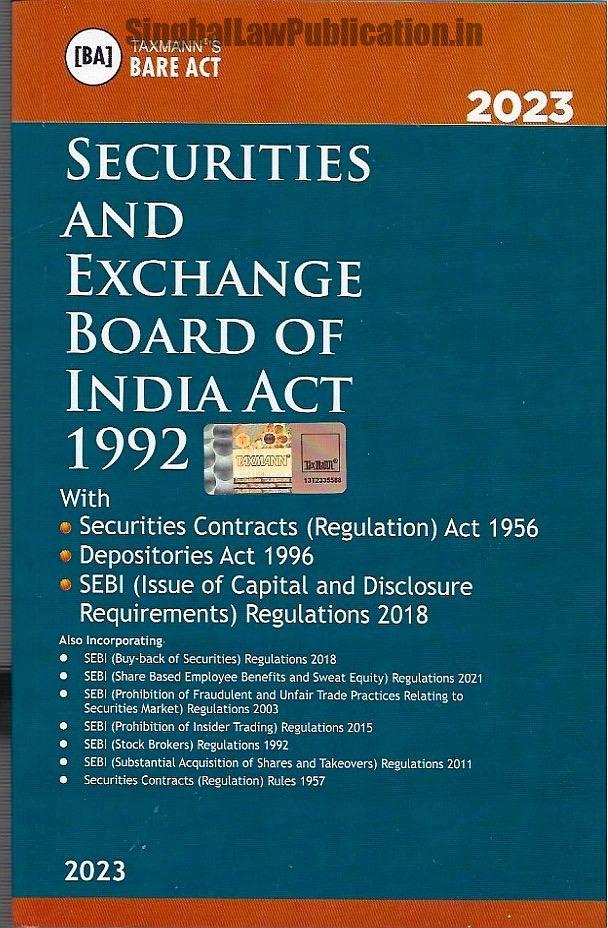 TaxMann's Bare Act (SEBI Act, 1992) 2023 TaxMann's Bare Act (SEBI Act, 1992) 2023 Edition - Image 1