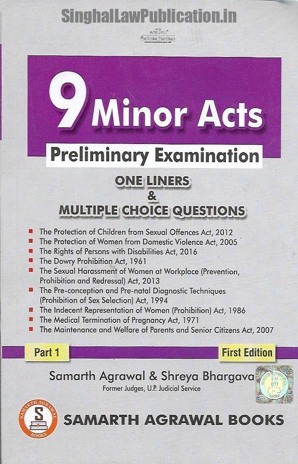 9 Minor Acts for Prelims Exam by Samarth Agrawal books 9 Minor Acts for Prelims Exam by Samarth Agrawal Part-1 (Pariksha Manthan) - Image 1