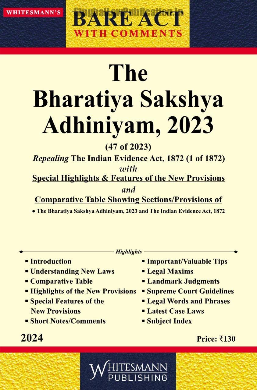 WhitesMann’s (Combo of 3 Bare Act) The Bharatiya Sakshya Adhiniyam, Bh. Nagarik Suraksha, Bh. Nyaya Sanhita - Image 4