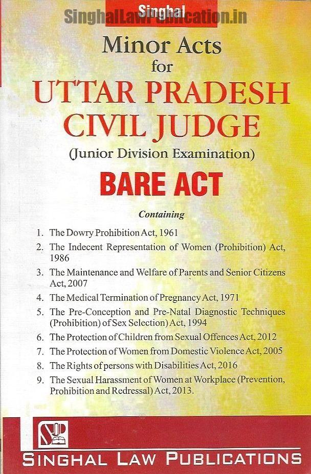 IMG_20240804_164050_465 Singhal’s Minor Acts Uttar Pradesh Civil Judge (Junior Division Examination) Bare Act Edition 2024 - Image 1