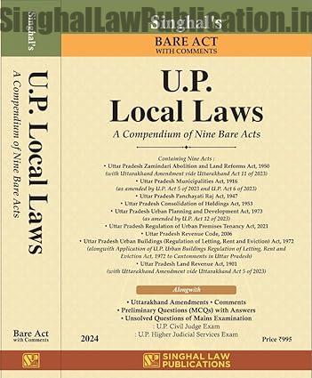 61lnF5vv5PL._SY425_ UP Local Laws Bare Act with Comments ( A Compendium of Nine Bare Acts) by Singhal Law Publications - Image 1