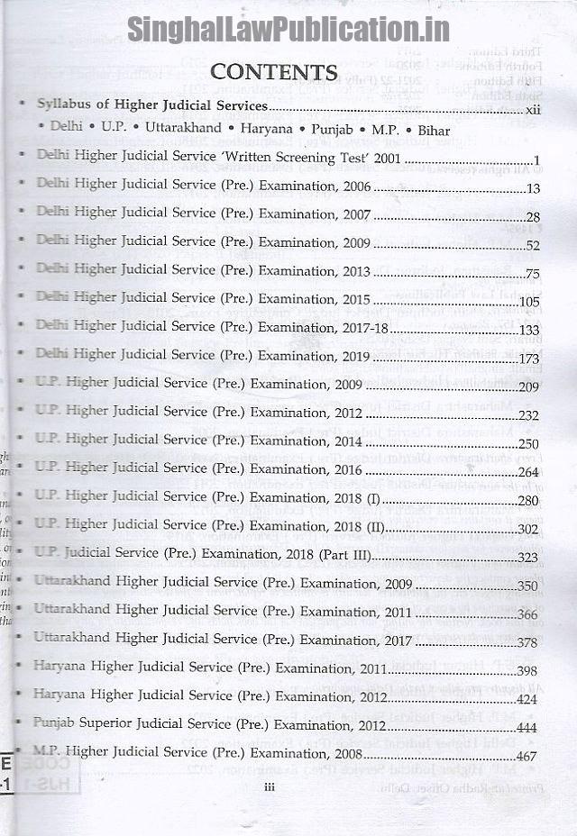 IMG_3431 Singhal's Solved Papers For Higher Judicial Service Exam (PRELIMS) by Pawan Kumar - Image 2