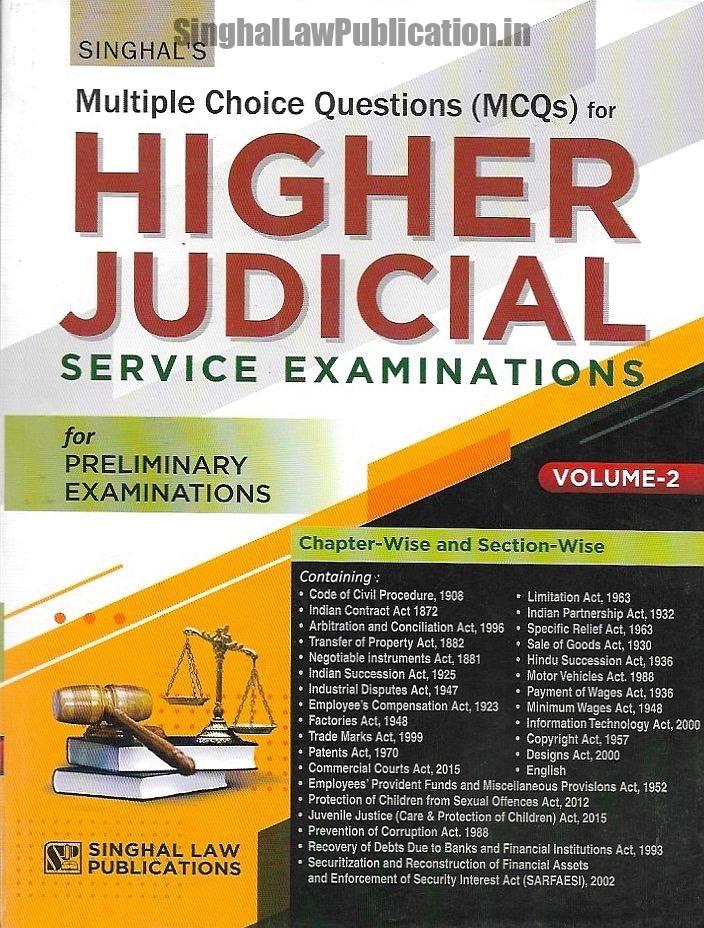 Singhal's Multiple Choice Questions for Higher Judicial Service (Preliminary Examination) Volume 2 Singhal's MCQs for Higher Judicial Service Exam (Prelims) Volume 2 - Image 1